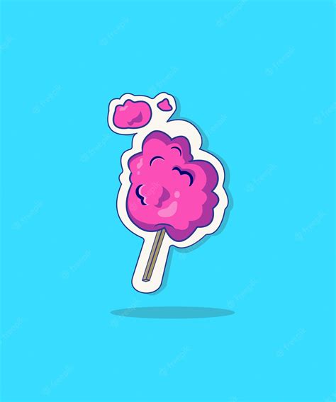 Premium Vector Pink Sweet Cotton Candy Vector Illustration Isolated