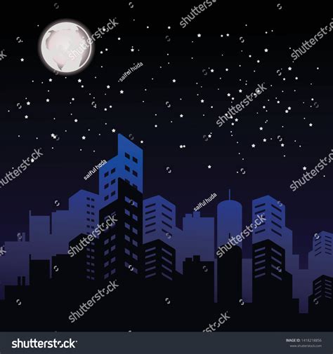 City Night Landscape Background Design Vector Stock Vector (Royalty Free) 1418218856 | Shutterstock