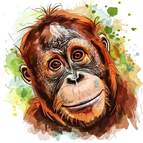 Premium Vector Orangutan Clipart Cute Clip Art Flat Illustration Cartoon