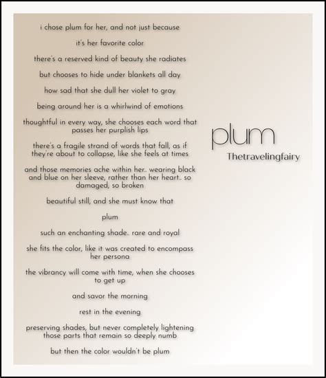 Plum Thetravelingfairy Ptsd Poetry Emotions