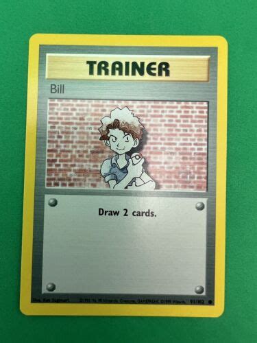 Trainer Bill Base Set Pokemon Card Unlimited Edition