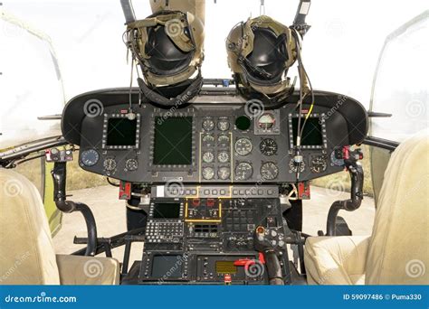 Helicopter Cockpit - Puma SA-330M Stock Photo - Image: 59097486