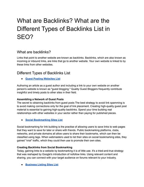 What Are Backlinks What Are The Different Types Of Backlinks List In