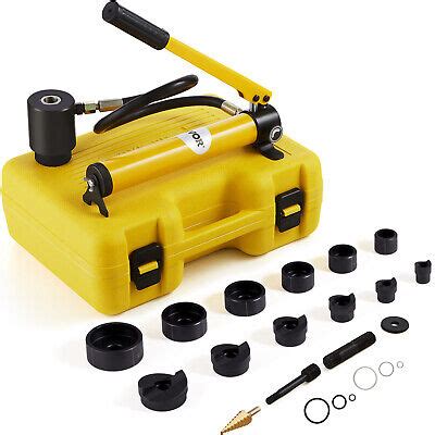 VEVOR 10 Ton Hydraulic Knockout Punch Driver Kit Hole Tool 1 2 2 With