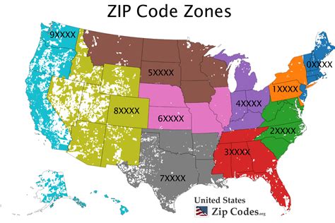 ZIP Code Zones 1st Digit Maps On The Web