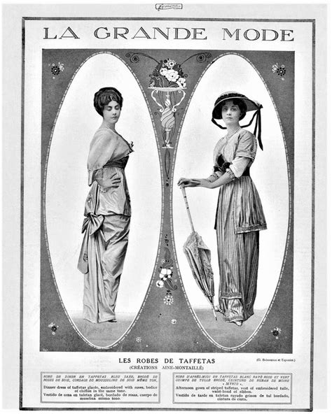 An Old Fashion Magazine With Two Women Dressed In Dresses And Hats One