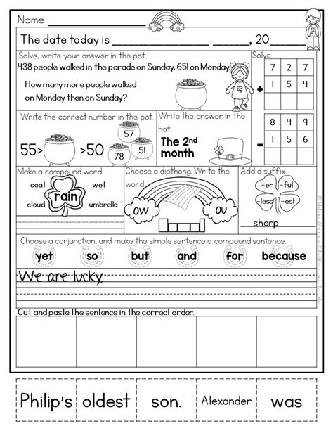 Nd Grade Morning Work Math Spring Worksheets Library