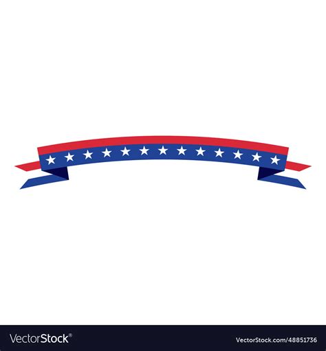 Folded usa flag ribbon Royalty Free Vector Image