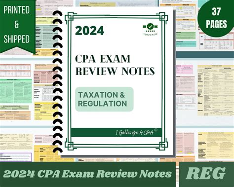 Cpa Exam Review Notes Reg Printed Shipped Pages Taxation And