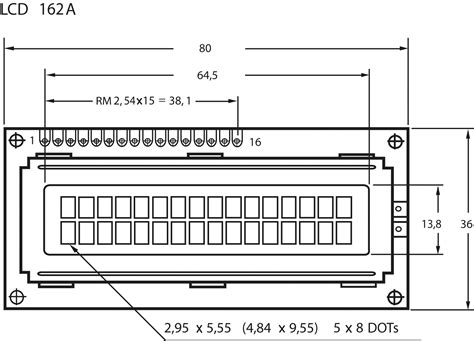 Lcd 162c Led Lcd Modul 2x16 H56mm Ge Gn Mbel Bei Reichelt