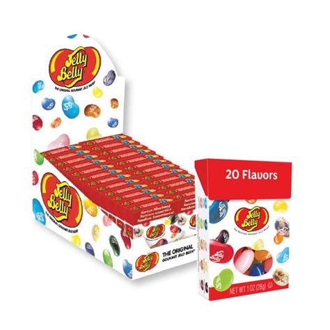 Jelly Belly 20 Flavors Flip Top Box 28g1 Oz Saksco Gourmet Basket