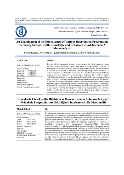 Pdf An Examination Of The Effectiveness Of Various Intervention