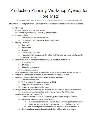 10 Production Agenda Templates Pdf