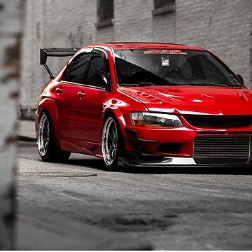 Stunning Red Evo Poster For Sale By Mikekuhnracing Redbubble