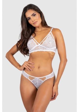 Conjunto Lingerie Cintia Bojo E Renda Branco Ref P B Kaisan