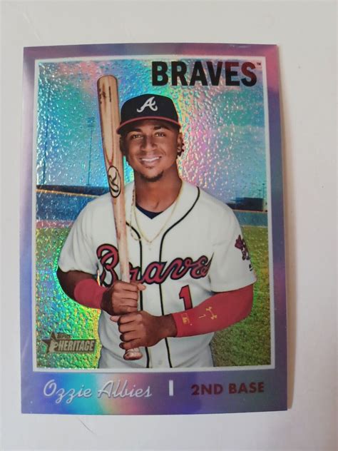 2019 Topps Heritage Short Print Chrome THC 436 Ozzie Albies 999 For