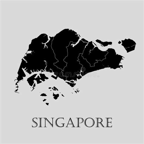 Singapur Karte Der Singapur Vektorillustration Vektor Abbildung