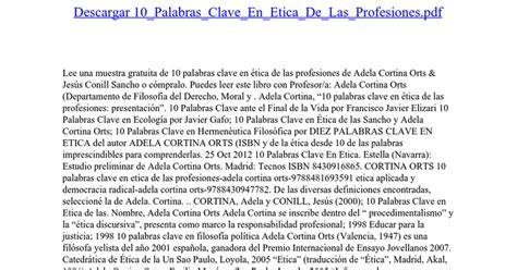 Palabras Clave En Etica De Las Profesiones Google Docs