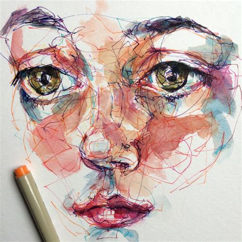 Noel Badges Pugh Pen And Watercolor Watercolor Portraits