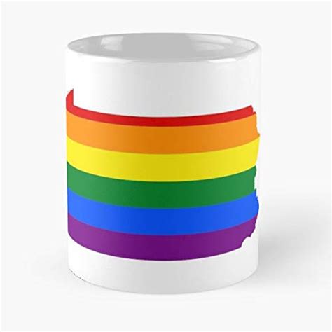 Lgbt Flag Map Of Pennsylvania Symbol Coffee Mugs Unique