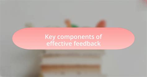 thoughts  effective feedback systems mcdonaldseducatescom