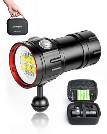 Amazon Letonpower Diving Flashlight L Lumens Dive Light