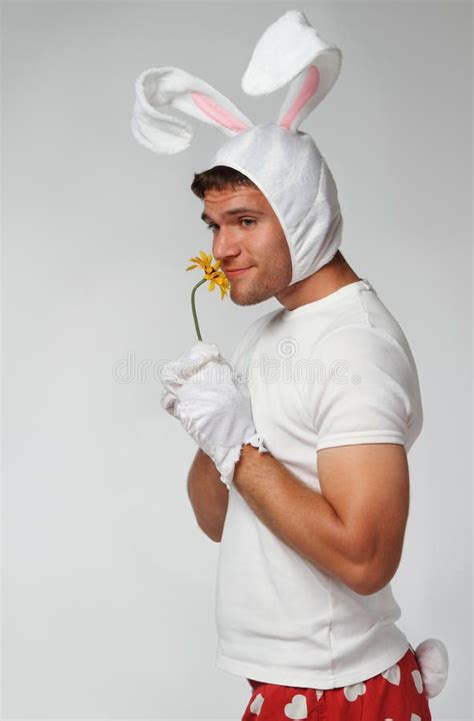 Crazy easter rabbit stock image. Image of brunette, funny - 23268115 ...