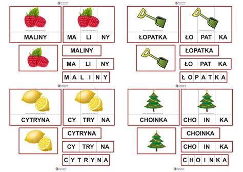 Sylaby Karty Do Nauki Czytania Wyrazy Trzysylabowe Drukatek Pl