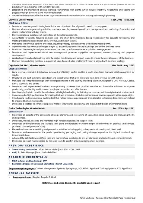 Chief Sales Officer Resume Examples Template With Job Winning Tips