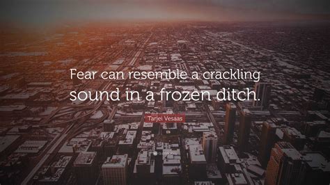 Tarjei Vesaas Quote: “Fear can resemble a crackling sound in a frozen