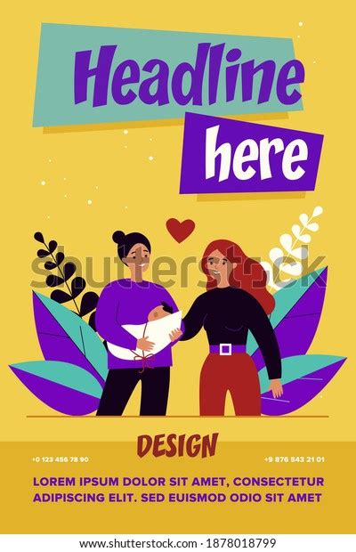 Female Gay Couple Having Baby Two Stock Vector Royalty Free Shutterstock