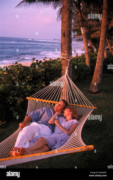 Tropical Beach Sunset With Hammock