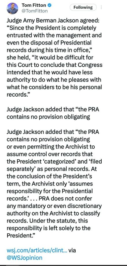 Judge Amy Berman Jackson In The Bill Clinton Sock Drawer Records