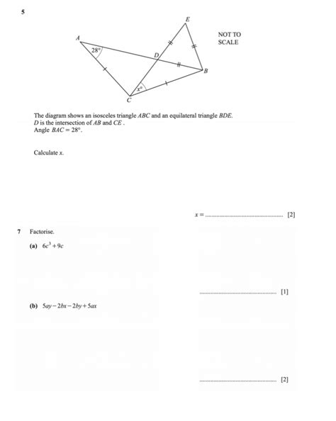 Solved Not To Scale The Diagram Shows An Isosceles Triangle Abc And