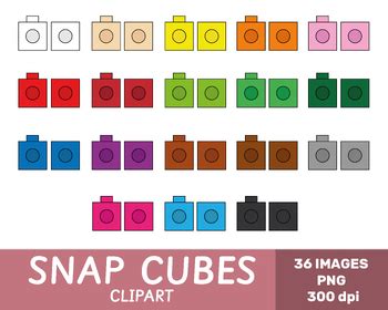 Snap Cubes Clipart, Connecting Cubes, Linking, Unifix, Math, COMMERCIAL USE