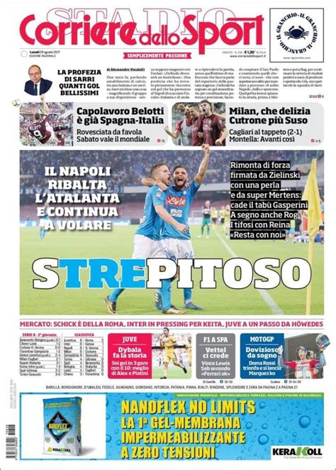 Diario Corriere Dello Sport Italia Lunes 28 De Agosto De 2017 Infobae