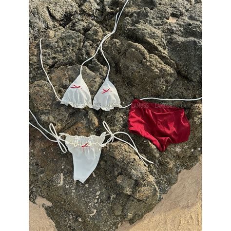 Lamoss Bikini set 3 món đi biển kín đáo dạng quần che mông mặc được nhiều kiểu Shopee Việt Nam