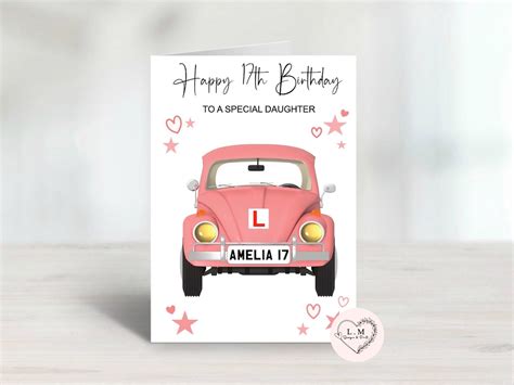 Birthday Card Happy 17th Birthday Driving Lesson Card Learner Driver