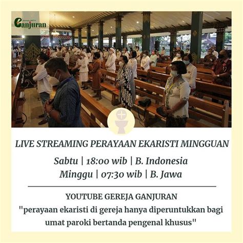 Jadwal Live Streaming Misa Mingguan Mulai Mei Gereja Hkty