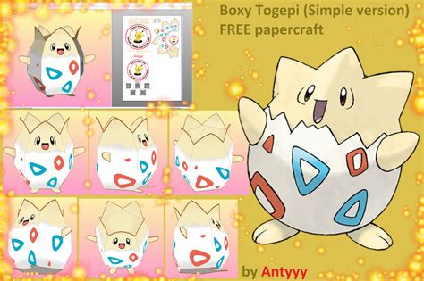 Togepi Simple Version Free Papercraft By Antyyy On Deviantart