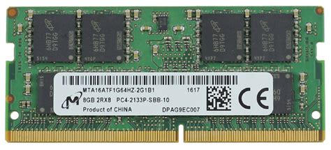 Pami Ram Micron Ddr Gb Pc P Mhz Sodimm Mta Atf G Hz