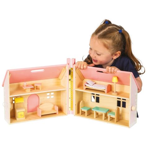 Maison De Poup E En Bois Transportable Smyths Toys France