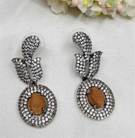 Victorian American Diamond Earring Sku 825 C1 At Rs 370 00 American