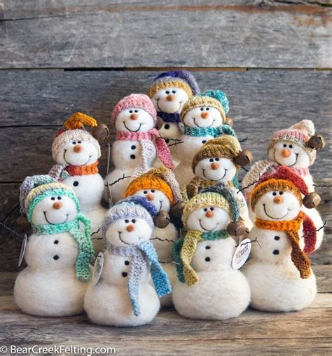 Bear Creek Snowmen Bear Creek Felting Felt Snowman Needle Felted