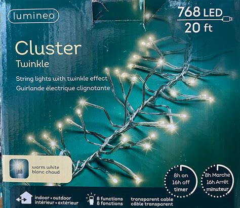 Lumineo Warm White Cluster Led Lights Clear Cord Shop Now The