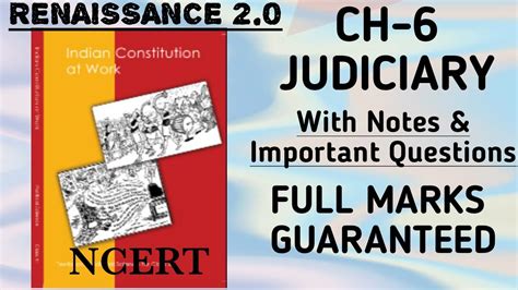 Ncert Class 11 Political Science Ch 6 Judiciary With Notes And Important Questions Youtube