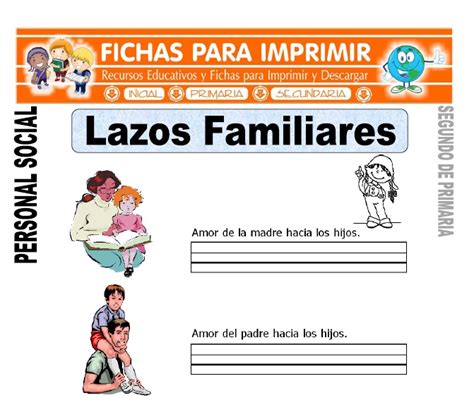 Lazos Familiares Para Segundo De Primaria Fichas Para Imprimir