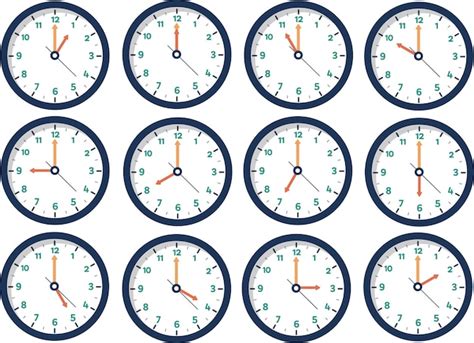 Premium Vector Analog Clock Icon Set Design