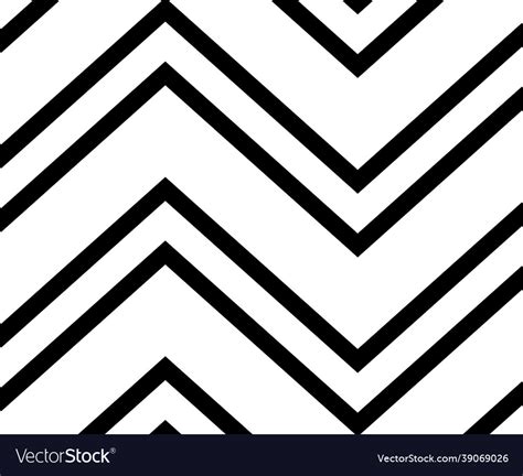 Black And White Zigzag Chevron Pattern Simple Vector Image