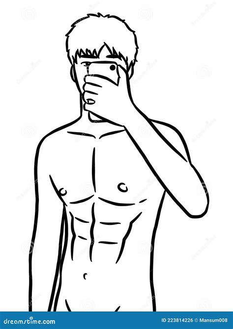 Dibujo En Blanco Y Negro De Un Hombre Lindo Para Pintar Stock De